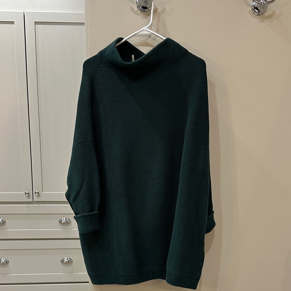 Free People Forest Green Cowl Neck Sweater